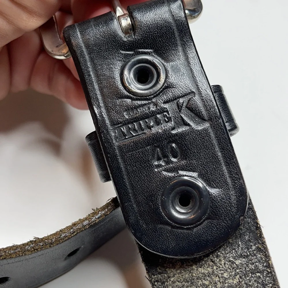 Triple K Black Leather Belt Size 40